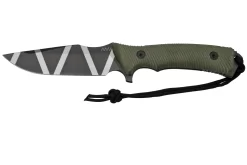 ANV Knives M311 SPELTER DLC Camo Elmax, Olive Micarta Handle, Black Kydex Sheath, Cuchillo De Supervivencia