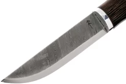 Autine Damascus Bushcrafter, Wengé, Damast, Brown RH Sheath, Cuchillo Bushcraft -Tienda De Cuchillos AT BUS WNG DAM 03 autine at bus wng dam 03