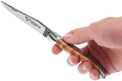 Laguiole En Aubrac 12cm Double Plates, Olive Burl Limado A Mano, L0712LLI-FSJ1 -Tienda De Cuchillos AUL0712LLI FSJ1 07 laguiole en aubrac aul0712lli fsj1 07