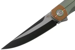 Bestech Thyra BT2106E Green Stonewashed Titanium, Copper Bolster, Two Tone Black Navaja, Diseño Kombou -Tienda De Cuchillos BHBT2106E 03 bestech scaled