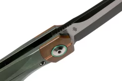 Bestech Thyra BT2106E Green Stonewashed Titanium, Copper Bolster, Two Tone Black Navaja, Diseño Kombou -Tienda De Cuchillos BHBT2106E 06 bestech scaled
