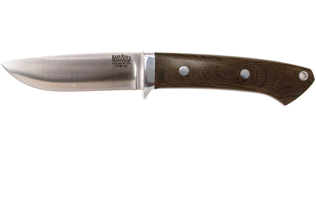 Bark River Classic Drop Point Hunter CPM 3V, Green Canvas Micarta, Red Liners 1 Bark River Classic Drop Point Hunter CPM 3V, Green Canvas Micarta, Red Liners