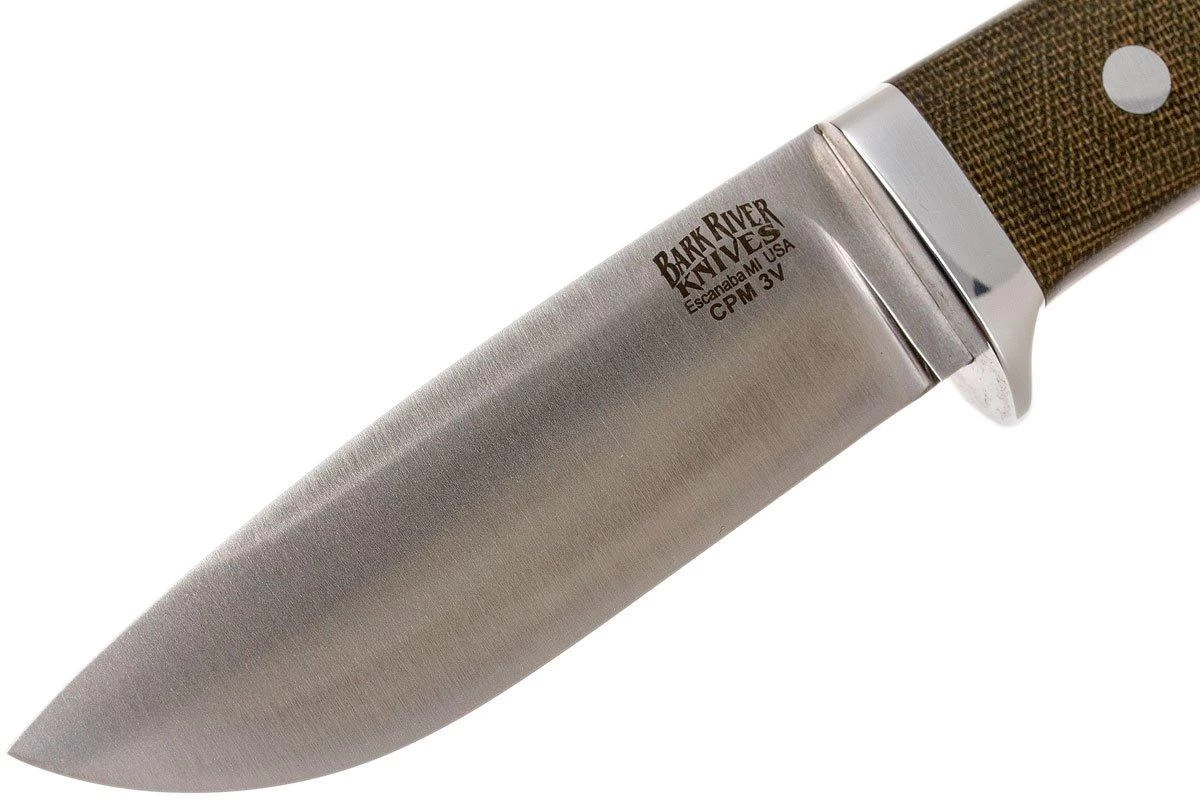Bark River Classic Drop Point Hunter CPM 3V, Green Canvas Micarta, Red Liners 3 Bark River Classic Drop Point Hunter CPM 3V, Green Canvas Micarta, Red Liners - Imagen 3