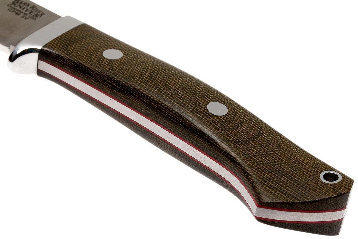Bark River Classic Drop Point Hunter CPM 3V, Green Canvas Micarta, Red Liners 4 Bark River Classic Drop Point Hunter CPM 3V, Green Canvas Micarta, Red Liners - Imagen 4