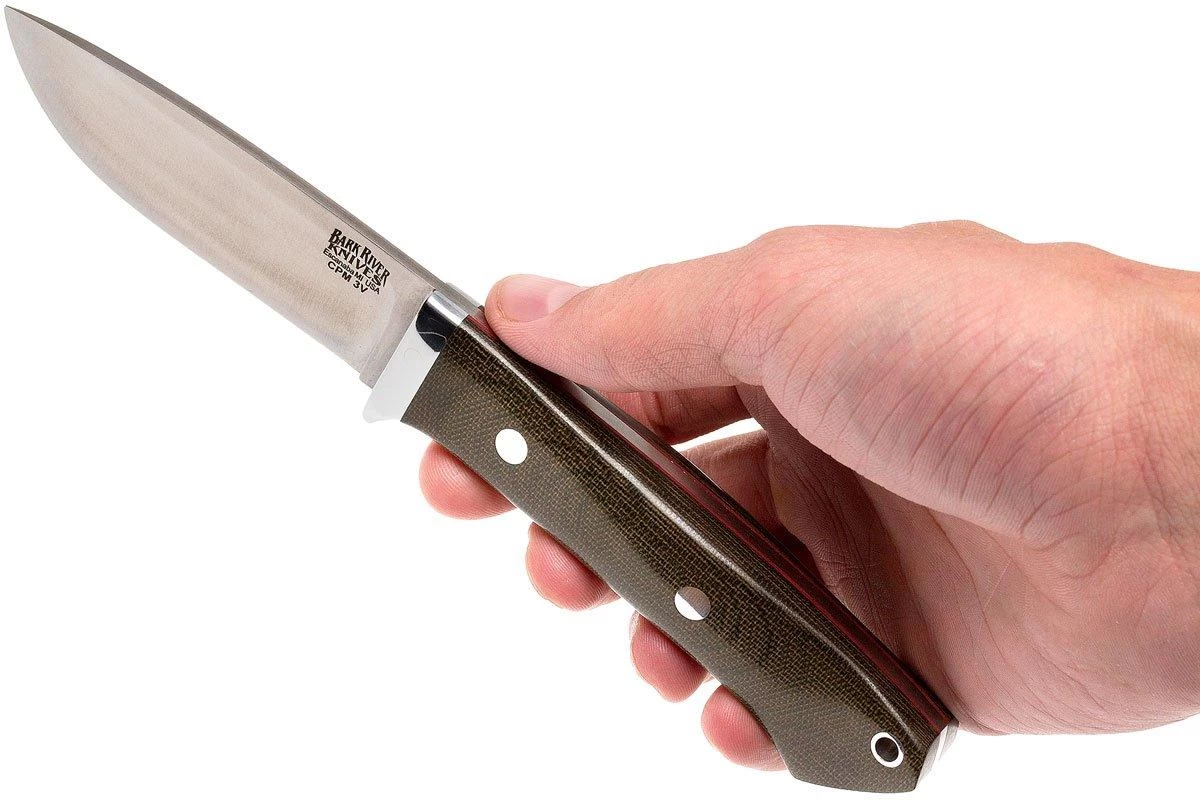 Bark River Classic Drop Point Hunter CPM 3V, Green Canvas Micarta, Red Liners 6 Bark River Classic Drop Point Hunter CPM 3V, Green Canvas Micarta, Red Liners - Imagen 6