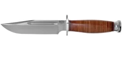Bark River Teddy A2 Stacked Leather, Double Quillion Cuchillo De Exterior