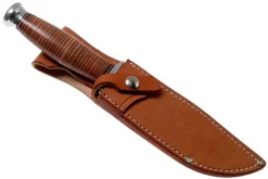 Bark River Teddy A2 Stacked Leather, Double Quillion Cuchillo De Exterior -Tienda De Cuchillos BRK08 114SLDQ 06 bark river knives scaled