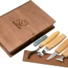BeaverCraft Spoon Carving Set De 4 S19 Libro, Juego De Tallado De Madera Con Libro De Almacenamiento De Madera