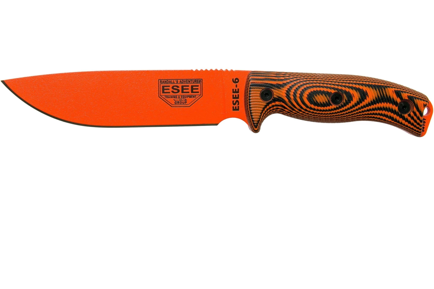 ESEE Model 6 Orange Blade 3D Neon Orange-Black G10 Cuchillo De Supervivencia 6POR-006 Funda Negra + Clip Plate 1 ESEE Model 6 Orange Blade 3D Neon Orange-Black G10 Cuchillo De Supervivencia 6POR-006 Funda Negra + Clip Plate