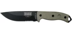 ESEE Model 5 Serrated Black Blade 5S Cuchillo De Supervivencia Con Funda Kydex + Clip De Cinturón