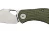 GiantMouse ACE Nibbler Green Canvas Micarta, 20CV Navaja, Diseño Ansø En Voxnaes