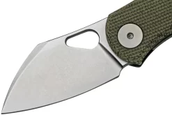 GiantMouse ACE Nibbler Green Canvas Micarta, 20CV Navaja, Diseño Ansø En Voxnaes -Tienda De Cuchillos GMNIBBLER GREEN C 03 giantmouse scaled