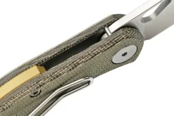 GiantMouse ACE Nibbler Green Canvas Micarta, 20CV Navaja, Diseño Ansø En Voxnaes -Tienda De Cuchillos GMNIBBLER GREEN C 06 giantmouse scaled