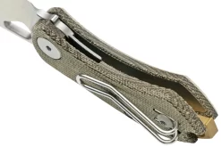 GiantMouse ACE Nibbler Green Canvas Micarta, 20CV Navaja, Diseño Ansø En Voxnaes -Tienda De Cuchillos GMNIBBLER GREEN C 07 giantmouse scaled