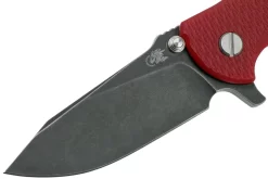 Rick Hinderer Jurassic Slicer Battle Black, Red G10 CPM 20CV Navaja -Tienda De Cuchillos HRK JU SL BBL RD 03 rick hinderer knives scaled