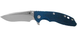 Rick Hinderer XM18 3.5” Recurve, CPM 20CV, Stonewash, Blue Black G10, Navaja