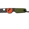 The James Brand The Redstone, OD Green + Orange PP, Negro, Serrated, KN118197-01, Navaja