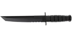 KA-BAR Tanto 1245 Cuchillo De Supervivencia, Parcialmente Dentado, Funda Kydex