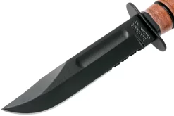 KA-BAR Short 1261 Cuchillo Fijo, Parcialmente Dentado, Funda De Cuero -Tienda De Cuchillos KA1261 03 ka bar scaled