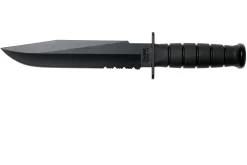 KA-BAR Fighter 1271 Cuchillo Fijo, Parcialmente Dentado, Funda De Kydex