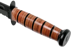 KA-BAR USMC 5018 Parcialmente Dentado, Mango De Cuero, Funda De Plástico -Tienda De Cuchillos KA5018 05 ka bar scaled
