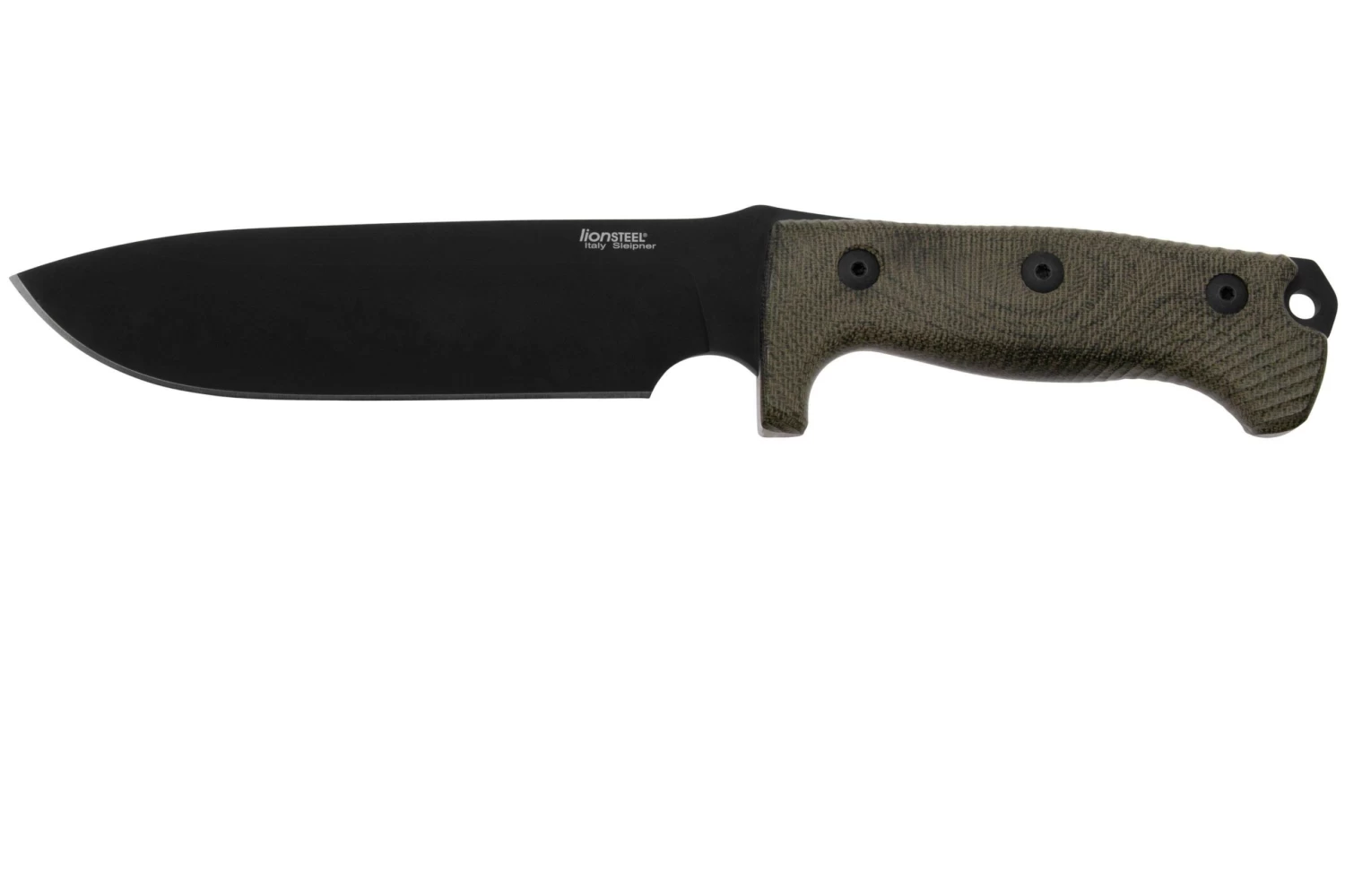 LionSteel M7B CVG Black, Green Canvas Micarta Cuchillo Fijo, Molletta Design 1 LionSteel M7B CVG Black, Green Canvas Micarta Cuchillo Fijo, Molletta Design