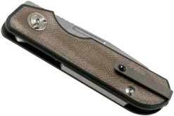 Liong Mah Traveller Sheepfoot Green Canvas Micarta Navaja -Tienda De Cuchillos LO TR SH GCM 04 liong mah scaled