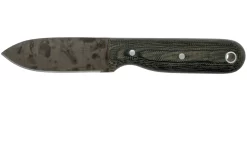 LT Wright Bushbaby HC, 1075, Matte Black Micarta, Leather Sheath, Cuchillo Bushcraft