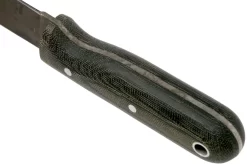 LT Wright Bushbaby HC, 1075, Matte Black Micarta, Leather Sheath, Cuchillo Bushcraft -Tienda De Cuchillos LT BUBA BM LS 04 lt wright scaled