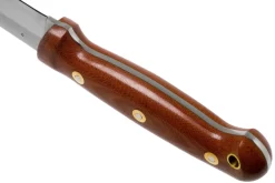 LT Wright GNS Saber Grind, O1, Polished Natural Micarta, Leather Sheath, Cuchillo Bushcraft -Tienda De Cuchillos LT GNS SA NM POL LS 04 lt wright scaled