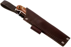 LT Wright GNS Saber Grind, O1, Polished Natural Micarta, Leather Sheath, Cuchillo Bushcraft -Tienda De Cuchillos LT GNS SA NM POL LS 06 lt wright scaled
