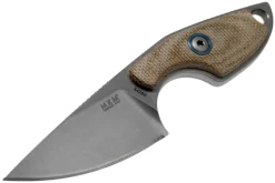 MKM Mikro 1 Drop, Stonewashed Natural Canvas Micarta Cuchillo De Cuello, Jesper Voxnaes Design -Tienda De Cuchillos MMK MR01 NC 03 mkm knives scaled