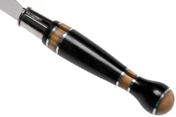 Nontron No. 25 Nickel Silver Turning Ferrule, Marquetry Ebony Olivewood, Forma De Bola NN25BOEBOL Navaja -Tienda De Cuchillos NN25BOEBOL 05 nontron scaled