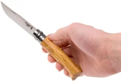 Opinel Navaja No. 8 Luxury Range, Acero Inoxidable, Madera De Olivo -Tienda De Cuchillos OP002023 07 opinel op002023 07