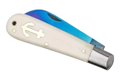 Otter Anchor Knife 173 KN M.L Large Blue Carbon, Bone, Brass Anchor, Navaja -Tienda De Cuchillos OR173KNML 04 otter scaled