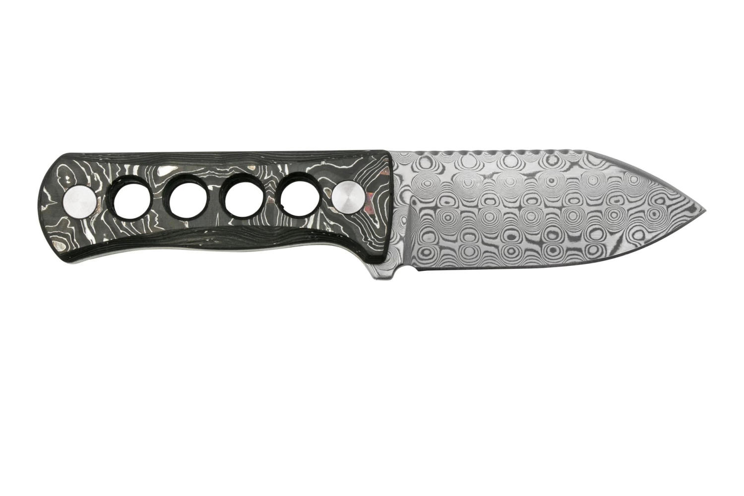 QSP Knife Canary QS141-E Damascus, Aluminium Foil Carbon Fibre, Cuchillo De Cuello 2 QSP Knife Canary QS141-E Damascus, Aluminium Foil Carbon Fibre, Cuchillo De Cuello - Imagen 2