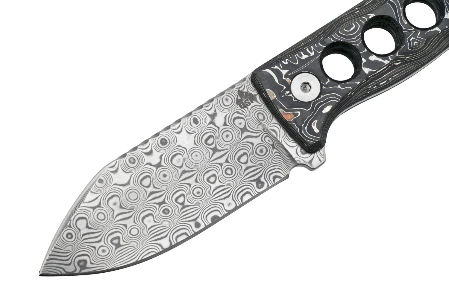 QSP Knife Canary QS141-E Damascus, Aluminium Foil Carbon Fibre, Cuchillo De Cuello 3 QSP Knife Canary QS141-E Damascus, Aluminium Foil Carbon Fibre, Cuchillo De Cuello - Imagen 3