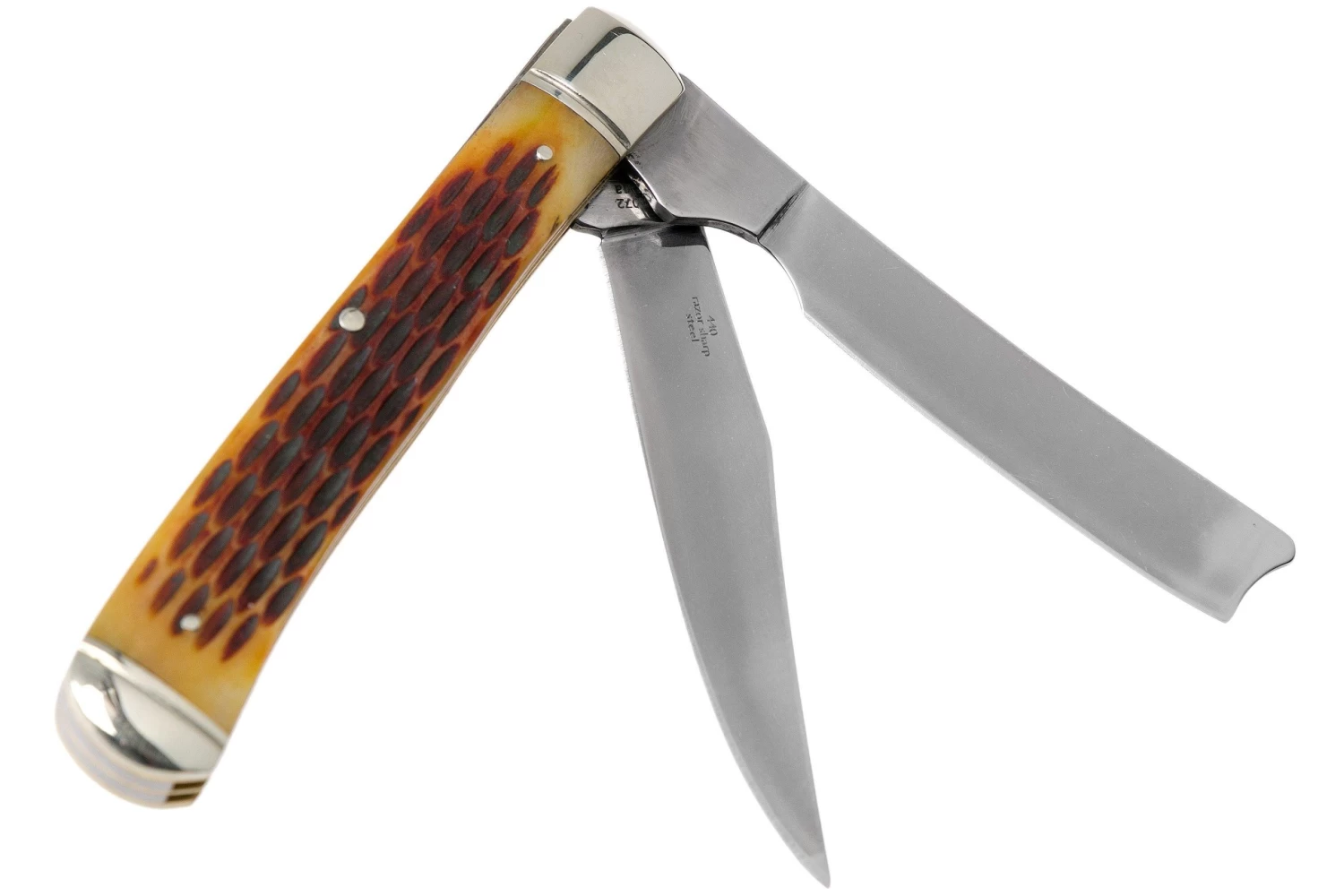 Rough Ryder Razor Trapper Amber Bone RR072 Navaja Slipjoint 2 Rough Ryder Razor Trapper Amber Bone RR072 Navaja Slipjoint - Imagen 2