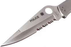 Spyderco C07 Police Parcialmente Dentado, Acero Inoxidable -Tienda De Cuchillos SPC07PS 03 spyderco police spc07ps 03