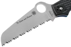Spyderco Rescue 3 Thin Blue Line C14FSBKBL3 Cuchillo De Rescate De Sierra -Tienda De Cuchillos SPC14FSBKBL3 03 spyderco scaled