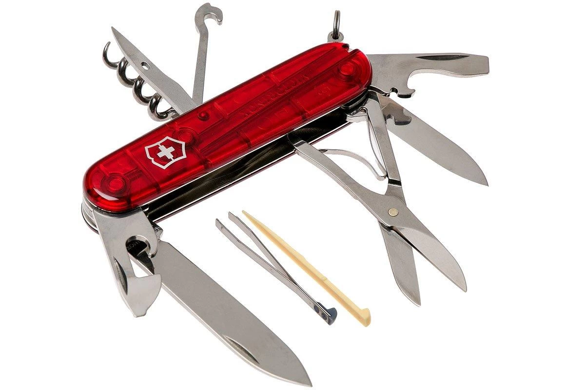 Victorinox Climber Rojo Transparente 1.3703.T Navaja Suiza 1 Victorinox Climber Rojo Transparente 1.3703.T Navaja Suiza