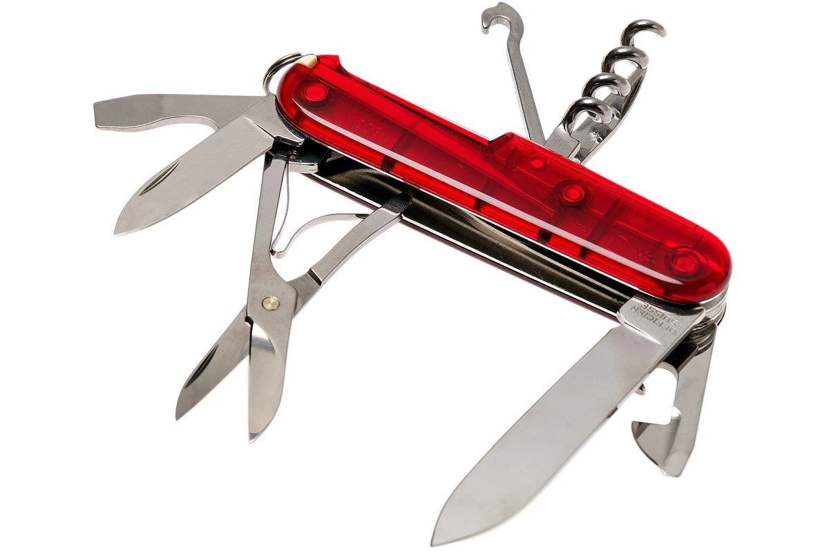 Victorinox Climber Rojo Transparente 1.3703.T Navaja Suiza 2 Victorinox Climber Rojo Transparente 1.3703.T Navaja Suiza - Imagen 2